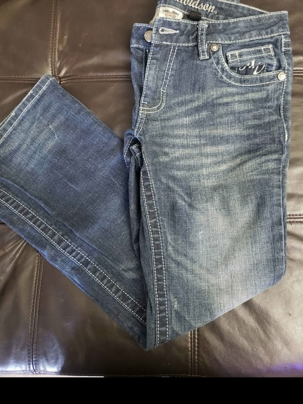 Harley-Davidson Women's Dark Blue Flare Jeans